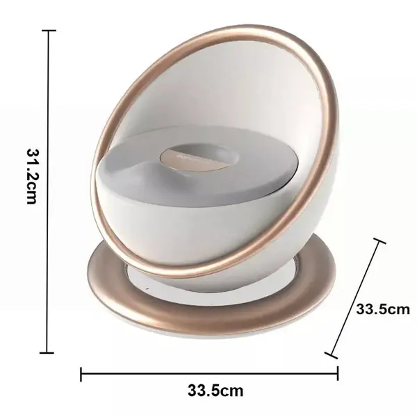 Olita pentru copii Little Mom Space Gold, design ergonomic, elegant si modern, cu adaptor moale din spuma PU, vas colector detasabil, baza anti-alunecare, dimensiune 33.5 x 33.5 x 31 cm