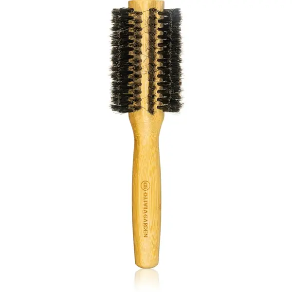 Olivia Garden Bamboo Touch perie rotundă pentru păr cu peri de mistret diametru 30 mm 1 buc