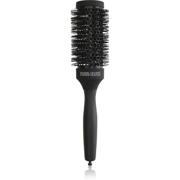 Olivia Garden Club The Glow Blowout Ceramic Round Brush Black perie rotundă pentru păr M 1 buc