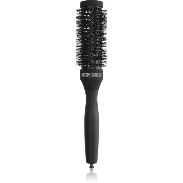 Olivia Garden Club The Glow Blowout Ceramic Round Brush Black perie rotundă pentru păr S 1 buc