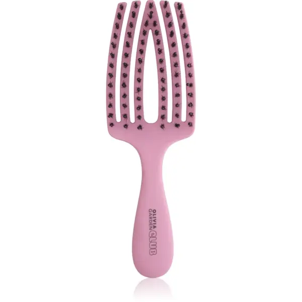Olivia Garden Club The Nomad Detangling&Shine Fingerbrush perie de tip paletă pentru păr Pink 1 buc