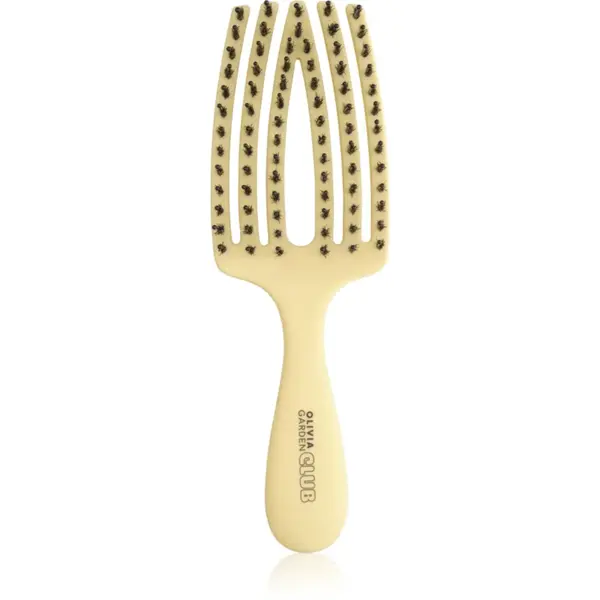 Olivia Garden Club The Nomad Detangling&Shine Fingerbrush perie de tip paletă pentru păr Yellow 1 buc