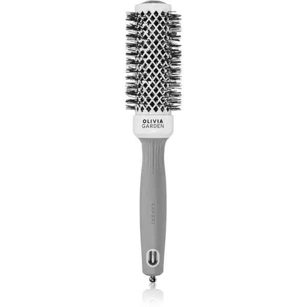 Olivia Garden Expert Shine Wavy Bristles White&Grey perie de par průměr 35 mm 1 buc