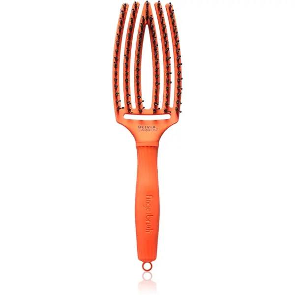 Olivia Garden Fingerbrush Boar & Nylon perie de par cu peri de nailon și de mistreț Dolce Vita Orange Spritz 1 buc
