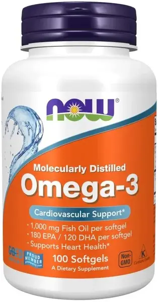 Omega-3, 1000 mg, 100 capsule moi, Now