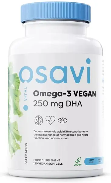 Omega-3 Vegan, 250 mg DHA, 120 capsule gel, Osavi