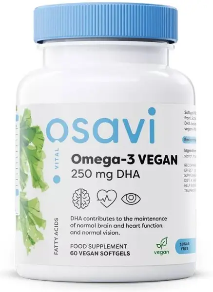 Omega-3 Vegan, 250 mg DHA, 60 capsule gel, Osavi
