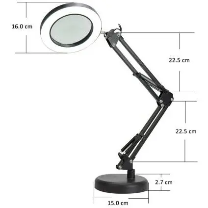 omega Lampa birou Platinet PDLD11, 10W, 48 LED, Negru