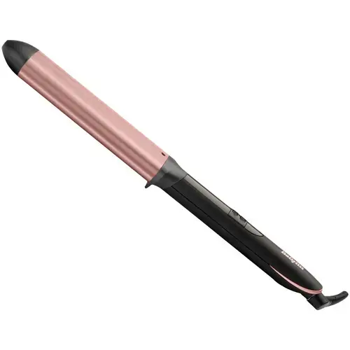 Ondulator BaByliss C457E, Oval 28mm, 210 grade, Invelis Quartz-Ceramic, 6 trepte de temperatura, LED, Negru/Roz