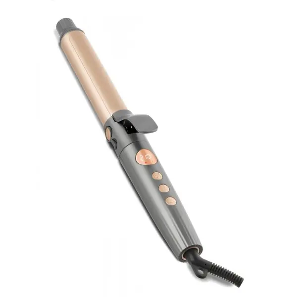 Ondulator păr Fakir Glow Keratin, Plăci ceramice cu Keratină și Ulei de nucă de cocos, 10 setări temp. (120°C - 210°C), 260W, Smart Timer, Ecran LCD, Oprire automată, Cablu rotativ 360°, 2.5m, Roz metalizat