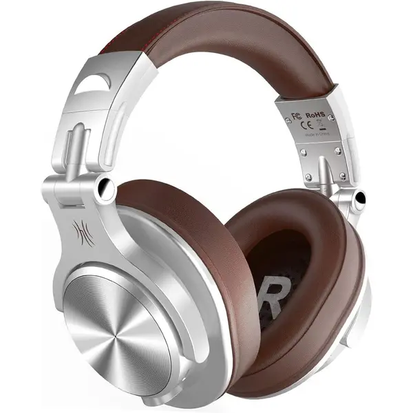 ONEODIO Casca OneOdio wireless, cu fir, tip over ear, utilizare multimedia, DJ, conectare prin Bluetooth 5.2 | Jack 3.5 mm | Jack 6.35 mm, difuzor 40 mm, impedanta 32 Ohm, acumulator 650 mAh, argintiu