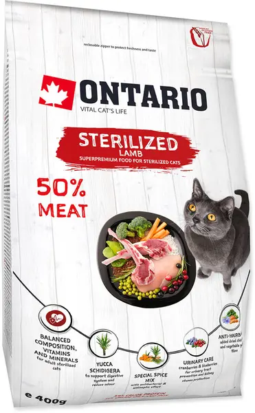ONTARIO Hrană uscată pentru pisici adulte, Sterilised, cu Miel