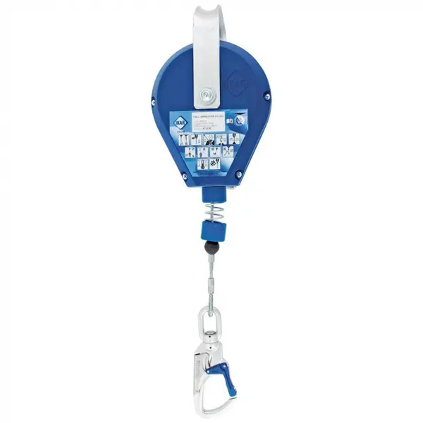 Opritor de cadere cu cablu din otel zincat, d 4.8 mm, retractabil, Vertiqual ROBUSTO 12 m