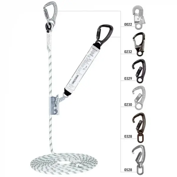 Opritor de cadere cu franghie tip Kernmantel, L 5-50 metri, d 14 mm, din otel, Vertiqual VERTILINE UNIVERSAL 25 m