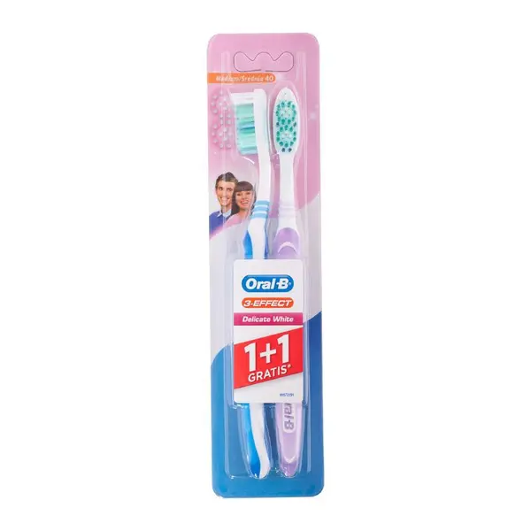 Oral-B Delicate White Set de periuțe de dinți Volum Mediu 2 bucăți