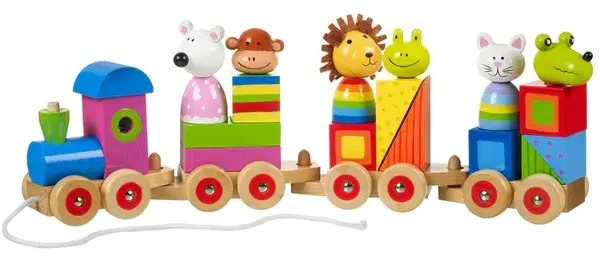 Orange Tree Toys - Puzzle și sortator de trenulețe, animale
