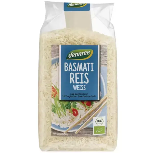 Orez basmati alb ecologic, 500g, Dennree