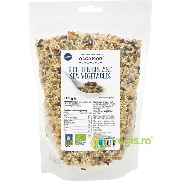 Orez si Linte cu Alge Sea Spaghetti Ecologic/Bio 500g