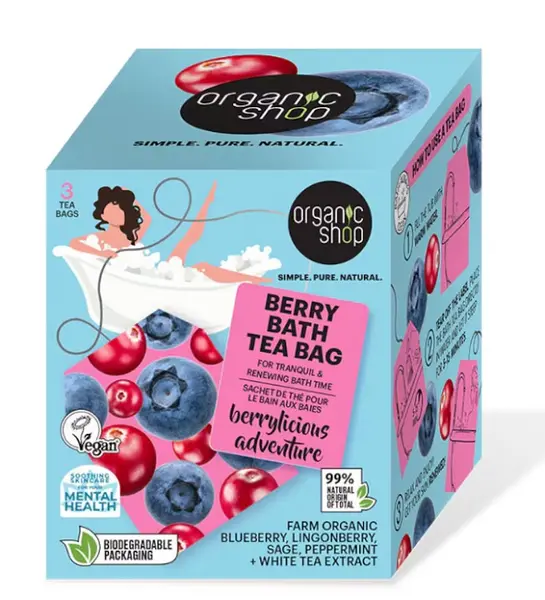 Organic Shop Pliculețe parfumate cu baie Berrylicious adventure, 3 x 50 g