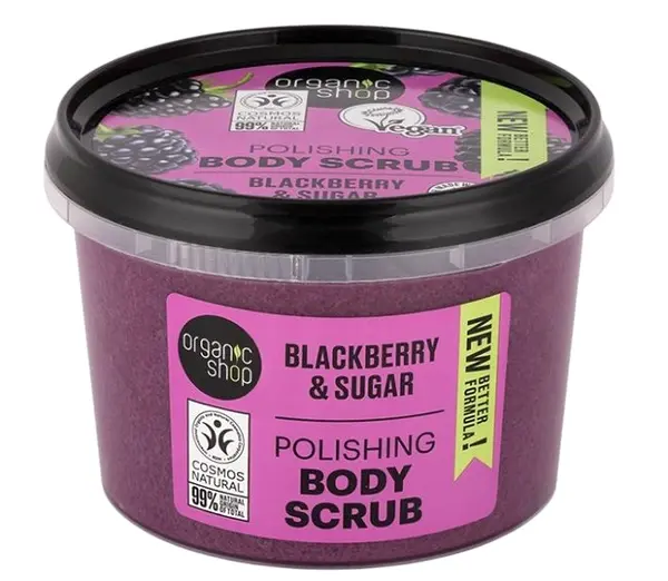 Organic Shop Scrub de corp cu efect de lustruire Blackberry & Sugar, 250 ml