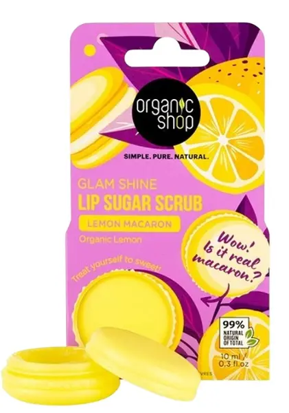 Organic Shop Scrub pentru buze Lemon Macaron, 10 ml