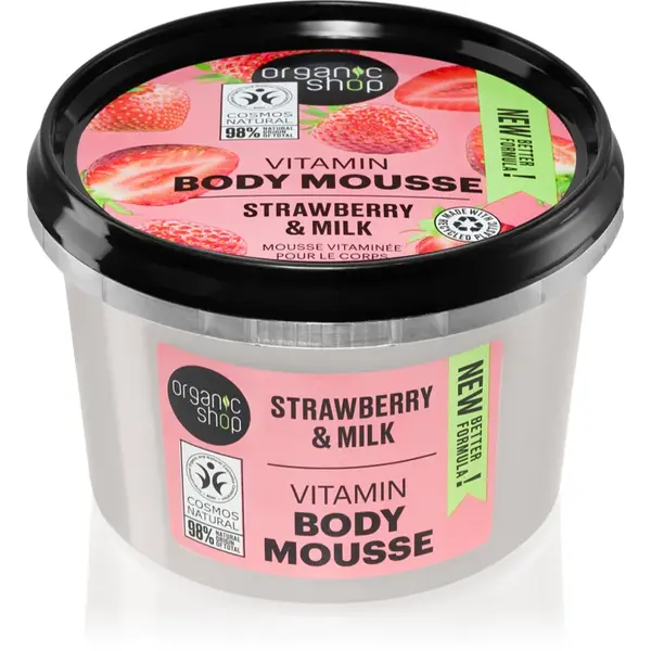 Organic Shop Strawberry & Milk spuma de corp 250 ml