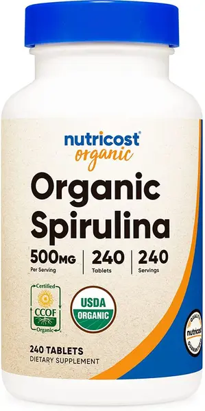 Organic Spirulina, 500 mg, 240 tablete, Nutricost