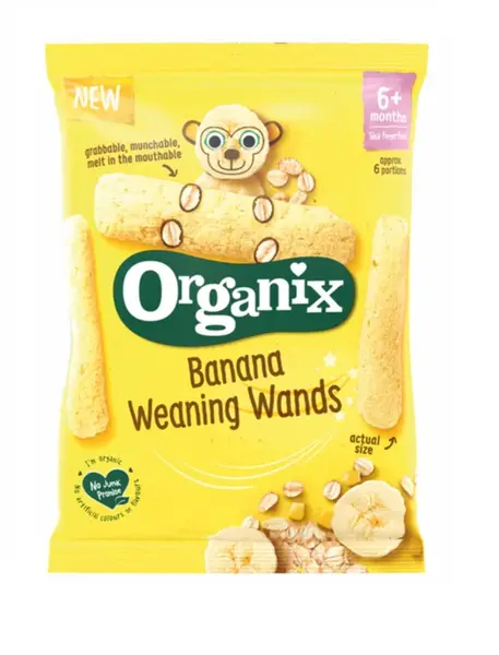 Organix Baghete bio din porumb si ovaz cu banane 6+ luni 25 g