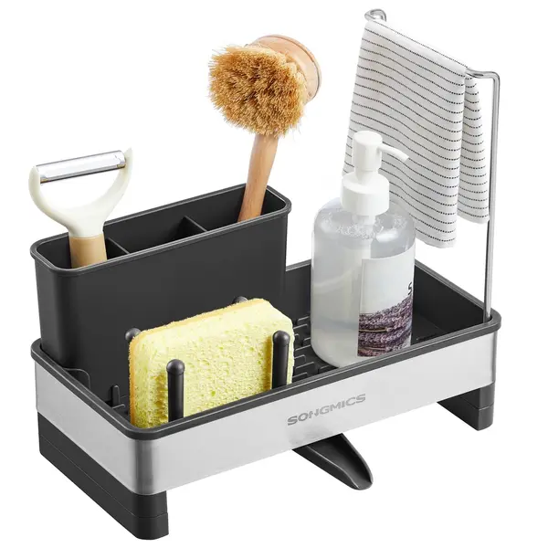Organizator bucatarie, Paxton, Songmics, Negru, 24.7x12.7x23 cm