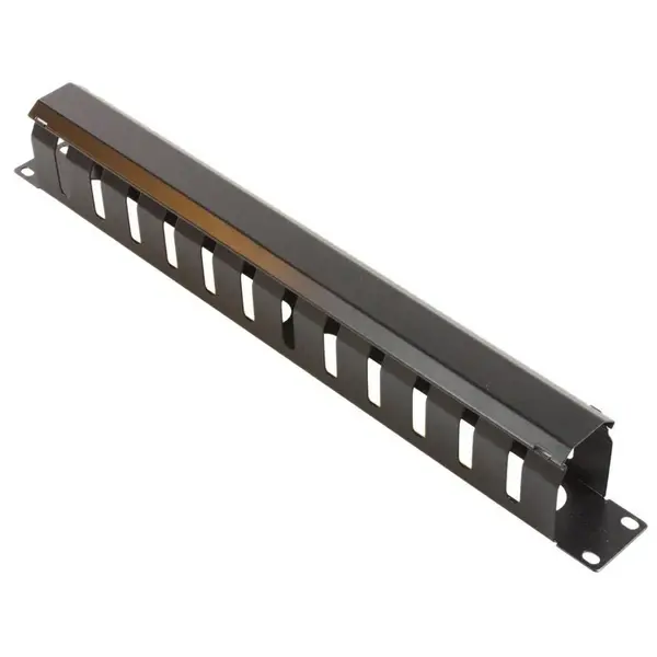 Organizator cabluri orizontal, 1U, 19 inch, metalic, otel SPCC 1 mm, negru, SAF- ORGM1U