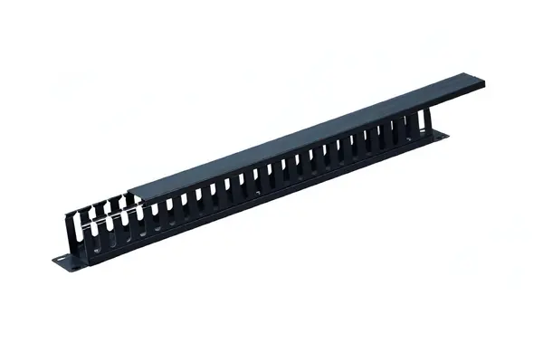 Organizator cabluri orizontal, 2U, plastic si metal, 19 inch, negru, SAF- ORGPP2U