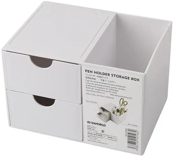 Organizator de birou Sworld - Cu 2 sertare, alb