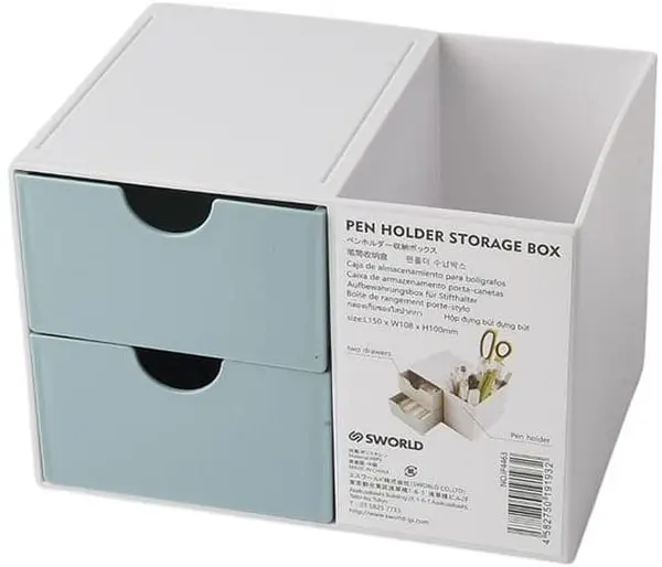 Organizator de birou Sworld - Cu 2 sertare, albastru