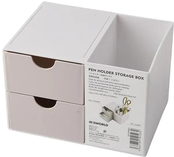 Organizator de birou Sworld - Cu 2 sertare, roz