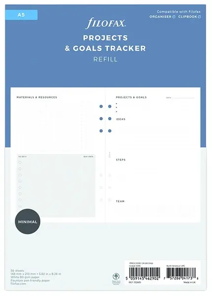 Organizator de umplere pentru proiecte și obiective Filofax - To Do, A5