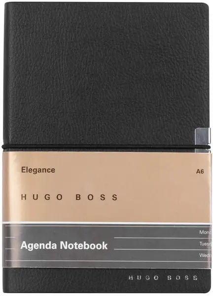 Organizator Hugo Boss Elegance Storyline - A6, cu linii, negru