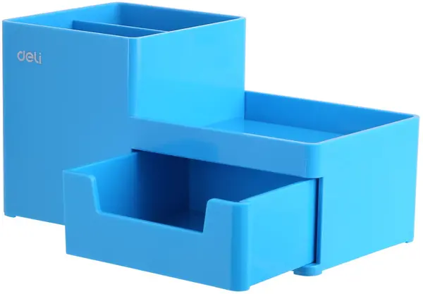 Organizator pentru birou Deli Rio - EZ25130, 3 compartimente, albastru