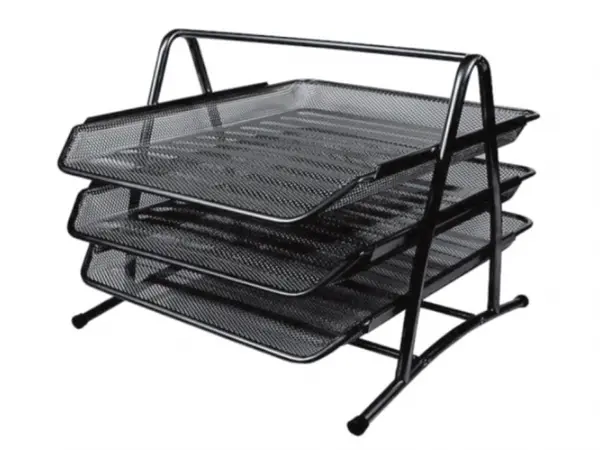 Organizator pentru documente cu 3 tavite suprapozabile,35x27 cm,2 culori