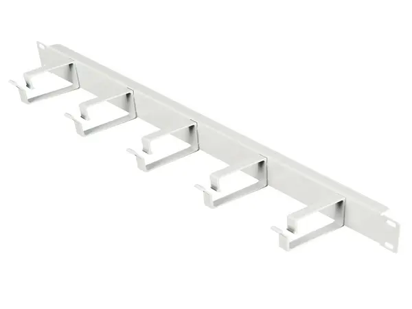 Organizator rack, 1U, 5 inele metalice pentru organizarea cablului, Alb, Schrack DTBC105R