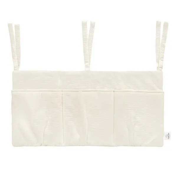 Organizator suspendat din muselina pentru pat, 60 x 30 cm, Little Amy, Crem