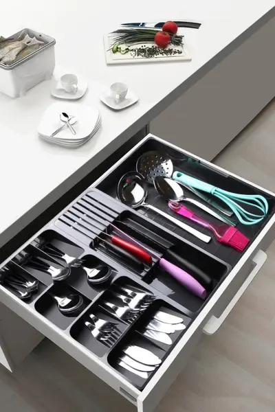 Organizator tacamuri KASNDY01 Gri 50x40x6.5 cm