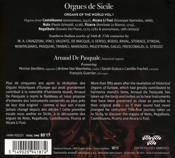Organs Of The World Vol. 1: Orgues De Sicile | Arnaud De Pasquale