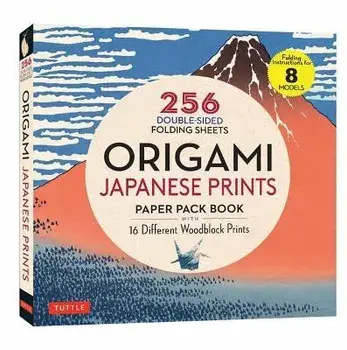 Origami Japanese Prints Paper Pack Book. 256 Double-Sided Folding Sheets with 16 Different Japanese Woodblock Prints with solid colors on the back (Includes Instructions for 8 Models), Paperback/***