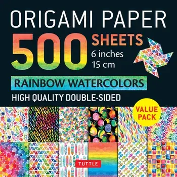 Origami Paper 500 sheets Rainbow Watercolors 6" (15 cm). Tuttle Origami Paper: Double-Sided Origami Sheets Printed with 12 Different Designs (Instructions for 5 Projects Included)/***