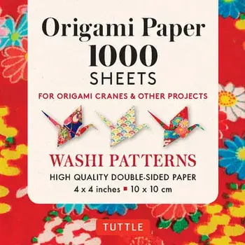 Origami Paper Washi Patterns 1,000 sheets 4" (10 cm). Tuttle Origami Paper: Double-Sided Origami Sheets Printed with 12 Different Designs (Instructions for Origami Crane Included)/***