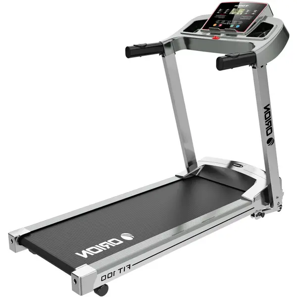 Orion Banda alergare electrica Orion Fit 100, motor 2 CP, Bluetooth Fitshow, programe presetate, greutate maxima utilizator 100 kg, inclinare manuala, pliabila, senzori puls, 0.8-12km/h, Negru-Gri