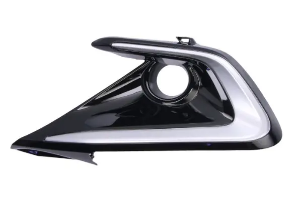 Ornament bara Fata Stanga cu orificii proiector ceata, gri negru lucios potrivit TOYOTA COROLLA 10.18- Hatchback 06.22-