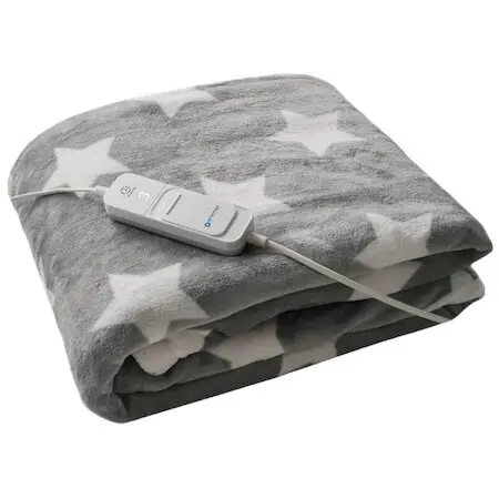 ORO-MED Patura electrica cu telecomanda, Oromed, Fleece, 130x180cm, 120W, Gri