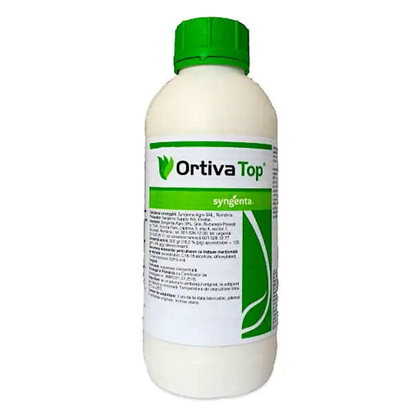 Ortiva Top 1L fungicid contact/ sistemic local/ translaminar cu spectru larg, Syngenta (tomate, vinete, ardei, fasole, conopida, morcov, ridichi, telina, hrean, dovlecel, castraveti, salata, pepeni, capsun, zmeur, ceapa, mazare) - Default Title