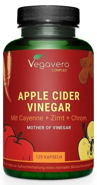 Oțet de mere, 120 capsule, Vegavero